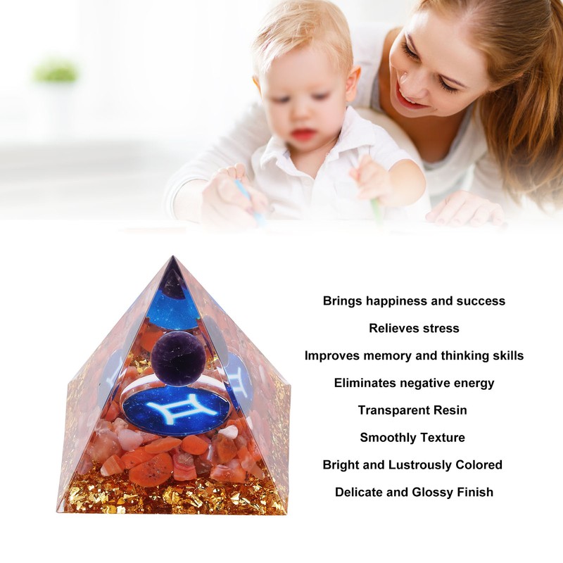 Constellation Pyramid Stone for Positive Energy Reduce Stress Chakra Resin