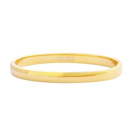 Edforce Stainless Steel Women's 18k Gold Plated Stackable Bangle Bracelet Hinged Oval-Shape (Gold, Large 7.5" Inches)