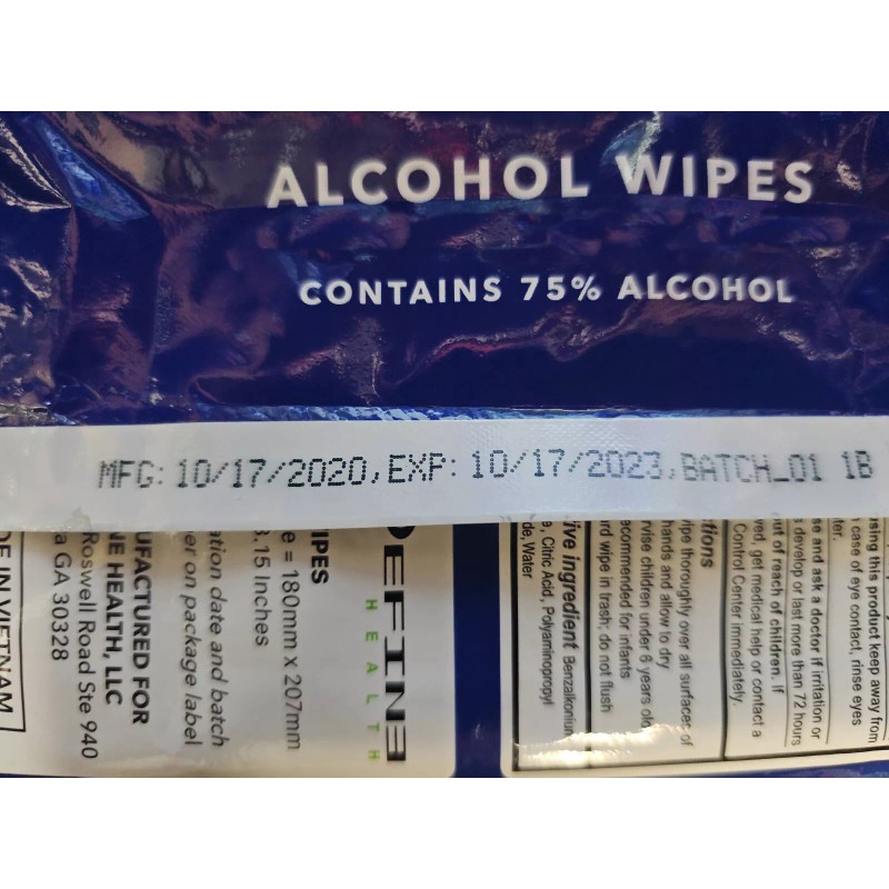 Define 75% Alcohol Wipes Case of 500 ( 10packs of