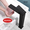 KENES Matte Black Bathroom Faucet Single Handle Tall Vessel Sink