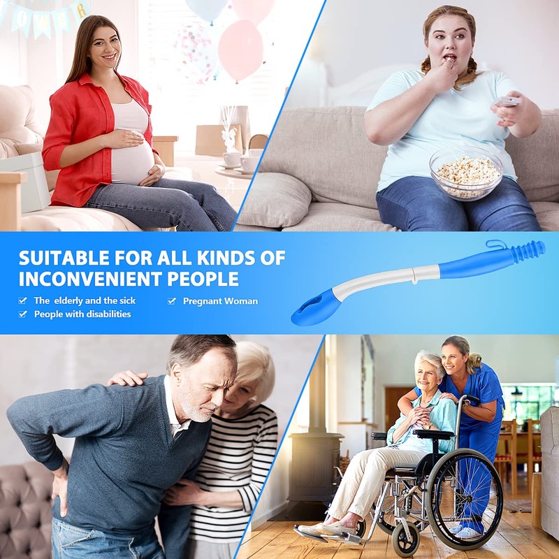 Jhua Foldable Butt Wiper Tool for Women Men Toilet Aids