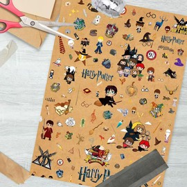 5 Sheets Wizard Gift Wrapping Papers 50cm x 70cm Kraft Gift Wrapping Paper For Kids Birthdays Party Decoration Party Favors Supply DIY Crafts Gift