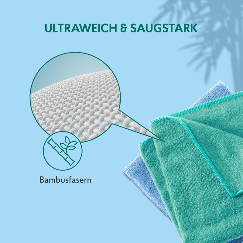 HAKA Bamboo Cotton Cloths Pack of 2 Lint Free Cleaning