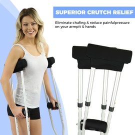 JunHa Premium Crutch Pads & Hand Grips,Universal Underarm Crutch Pad Cover Set,Comfortable and Breathable Accessories for Adult and Teen Walking Canes