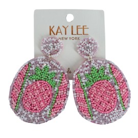 Kay Lee Boho Seed Bead Beaded Statement Earrings #ONE9061PK