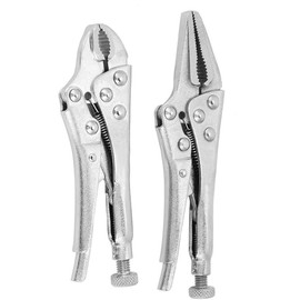 Mini Locking Pliers Curved Vise Handle Set with Self-Clamping Function - 2 Pieces