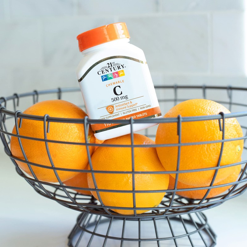 21st Century Vitamin C 500 mg Chewable Tablets, Orange, 110