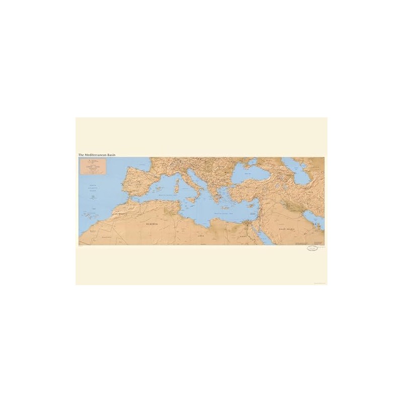24"x36" Gallery Poster, cia map of the Mediterranean sea basin