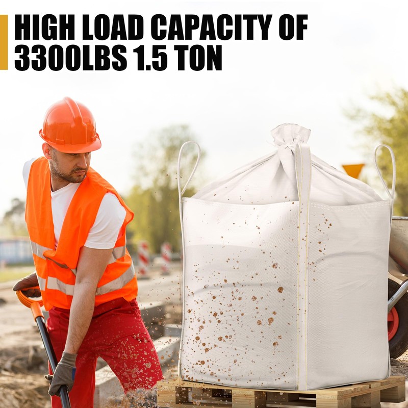 Hoolerry 10 Pcs FIBC Bulk Bag, 1.5 Ton 35" L