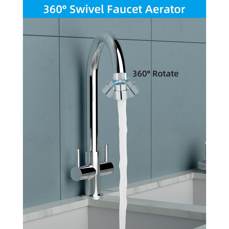 Hibbent 2 in 1 Faucet Aerator with Adapter, Connect to