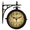Infinity Instruments Charelston Metal Outdoor Clock, Waterproof Double Sided Train
