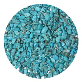 LAIDANLA Blue Turquoise 400pcs Natural Chip Stone Beads 5-8mm Healing Crystal Irregular Gemstones Drilled DIY Loose Rocks Bead Crystal for Bracelet Earrings Necklace Jewelry Making Crafting