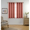 MIUCO Floral Embroidered Semi Sheer Curtains Faux Linen Grommet Window