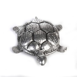 Lucky Silver Turtle Statue Miniature Feng Shui Decor Turtle Decorations for Home Turtle Figurines Home Decor for Living Room Suitable for Table Centerpieces Tiny Desk Decor (Large 5.5"-5.8")