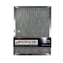 Air Filter Factory LL62F, LL6200, MM 6500 Compatible For Broan Nutone Aluminum Grease Mesh Charcoal Carbon Combo Range Hood Filter