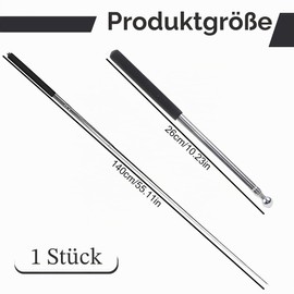 YIPFEN Telescopic Flag Pole Stainless Steel Tour Guide Handheld Flag Pole, Lightweight Extendable Foldable Flagpole with Non-Slip Handle (Black)