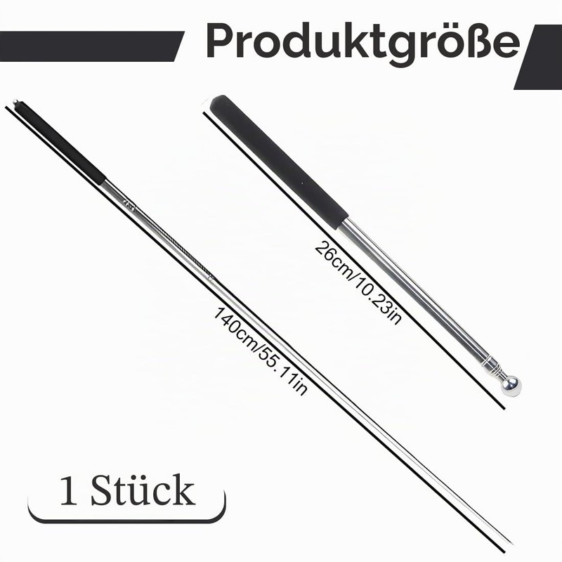 YIPFEN Telescopic Flag Pole Stainless Steel Tour Guide Handheld Flag