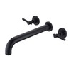 Wall Mount Tub Filler Matte Black Tub Faucet High Flow
