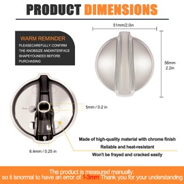 WB03T10284 Oven Knobs Replacements for GE, Stove Knobs for GE Replacements Surface Burner Control Assembly - Replaces 191D5100 1373043 AP4346312 AH2321076 EAP2321076 PS2321076, 5 Pack