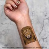 Azeeda 4 x 'Sitzender Löwe' Temporäre Tattoos - Wasserfest, Hautfreundlich