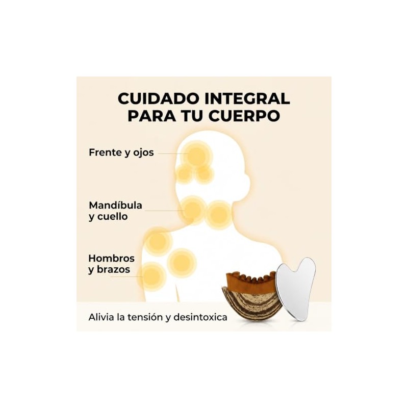 Inoxidable Kit Cepillo Facial Contorno Linfático Reducir Hinchazó