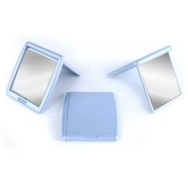 Storus 2-Faced Mirror, Double-Sided Compact Mirror, 3x/1x Magnification, Light Blue, for Women, Teens, Travel, Office, Purse, Backpack, Make-up 1pc