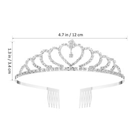OSALADI Princess Crown Royal Bridal Crystal Tiaras Crown Jewellery Rhinestone Crown Headband Bridal Princess for Women Birthday Silver