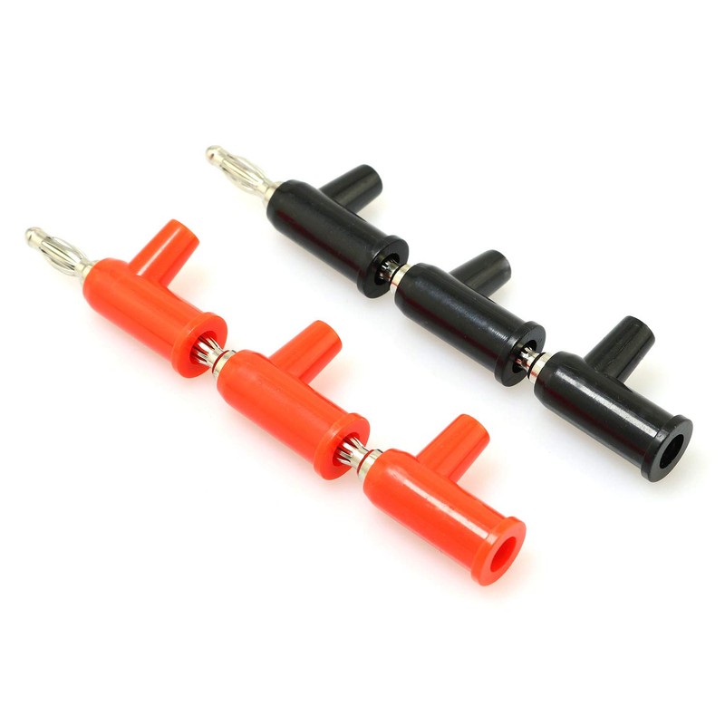 RLECS 8pcs Stackable Solderless Banana Plugs 4MM (4pcs Red +