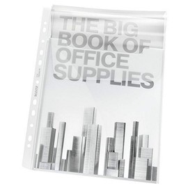 Leitz Premium Plastic Punched Pocket A4, Expanding, High Capacity 200 Sheets, 180 Micron Polypropylene, Top Flap, Pack of 5, 47523003