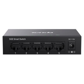 Tenda TEG205E Managed LAN Switch 5 Port Gigabit Network Switch, Smart Switch LAN Distributor (IGMP Snooping, QoS, VLAN, Managed via Web Interface, Metal Housing)