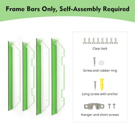 FOLKOR Large 24x36 Floating Frame for Stretched Canvas Diamond Oil Paintings, Acrylic Canvas Floater Frame Portrait Plants Flower Prints Wall Art Decor, Popular Chic Wall Decor for Bathroom (Green)