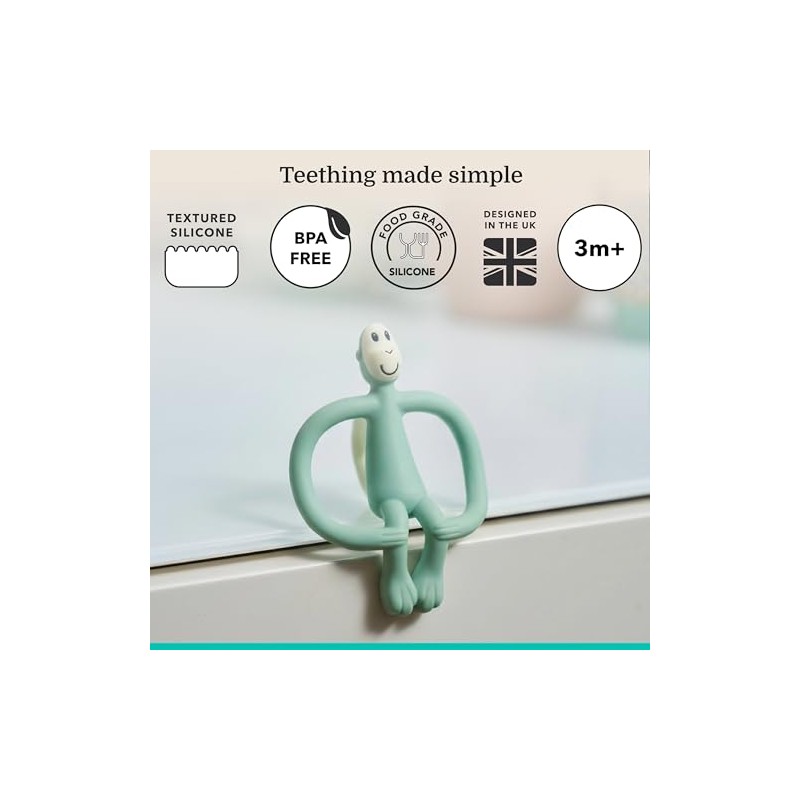 Matchstick Monkey Juguete Mordedera, Menta, Paquete De 1 Count