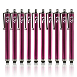 TCD Universal Pack of 10 [HOT Pink] Premium Thick Stylus Pen Pack [Compatible with All Touch Screen Devices]