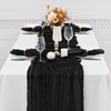 Cheesecloth Table Runner 4 Pack Black Raw Cotton Table Flag