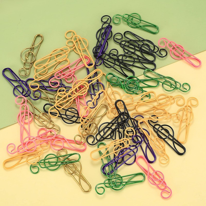 108 Pcs Musical Notes Paper Clips, Musical Notes Paperclips, Coloured