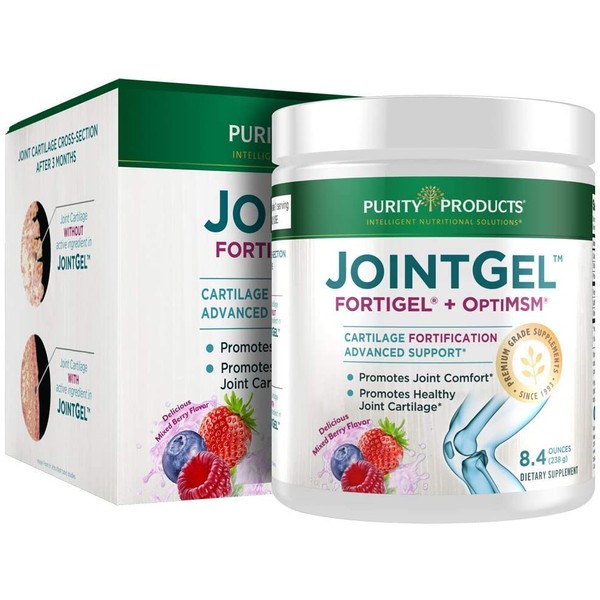 JointGel Formula - Purity Products - Collagen Peptides + MSM - Supports Joint Flexibility + Fortify Joint Cartilage - Berry Powder - 30 Day Supply
