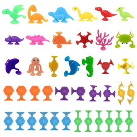EDLMKM Suction Toys, 41 Pcs Suction Cup Airplane Activities for Kids, Kids Bath Toys for 3-10 Year Old, Fidget Toys for Stress Release and Travel Gifts