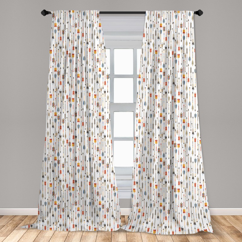 Lunarable Flechas Cortina de Microfibra, Pintoresco, Window Treatments 2 Panel