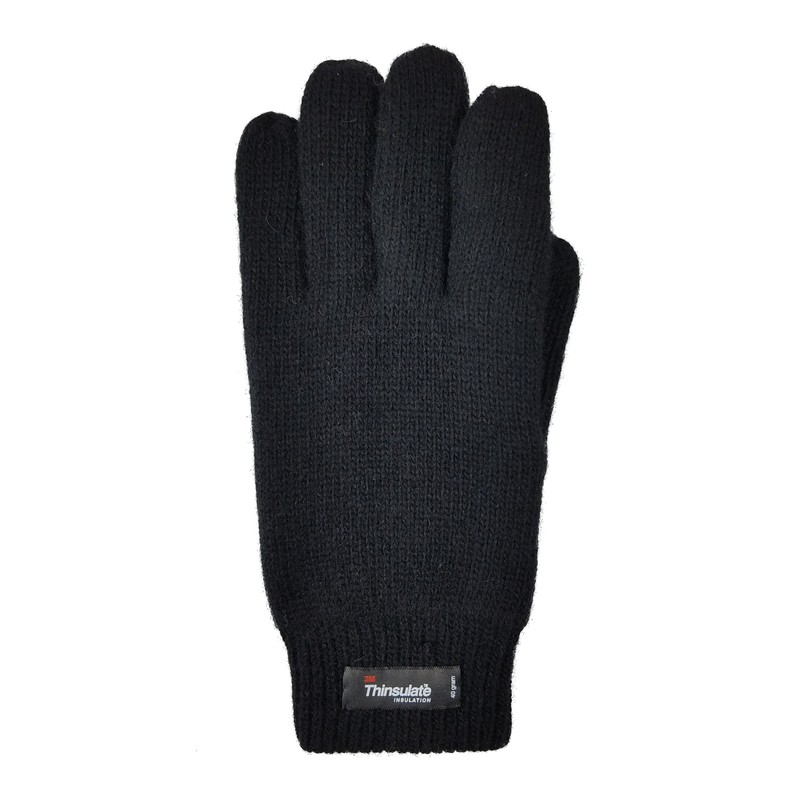 BRUCERIVER Men Pure Wool Knit Gloves with Thinsulate Lining and