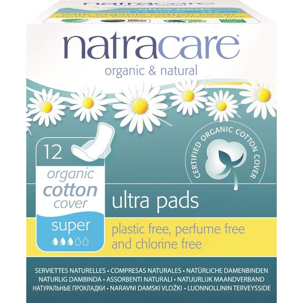 Natracare Pads Ultra With Wing Super 12 Count (3 Pack)