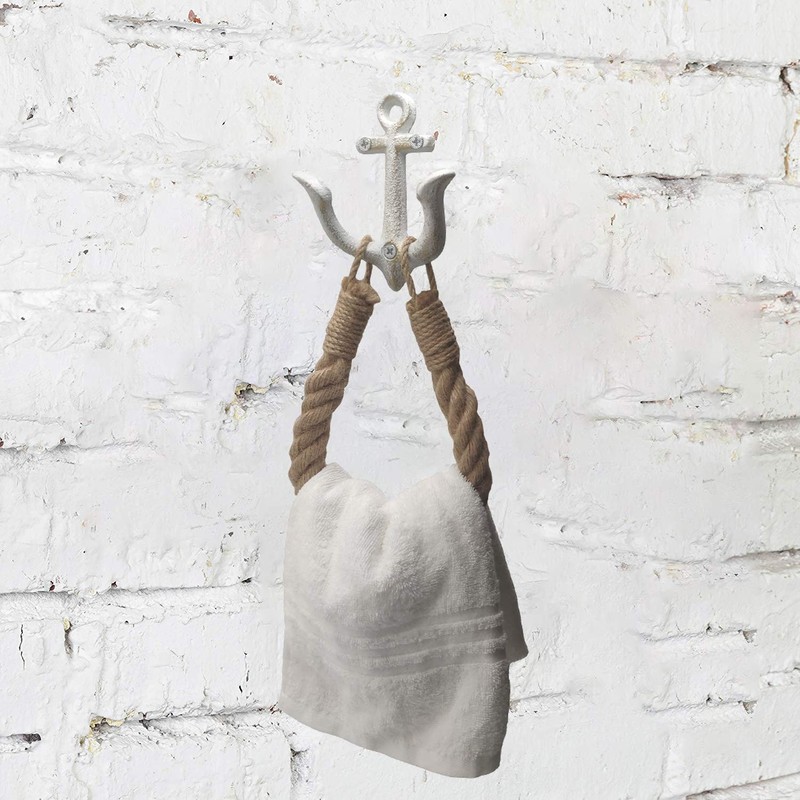ROXLLGJC Nautical Rope Toilet Paper Holder Coastal Towel Holder with
