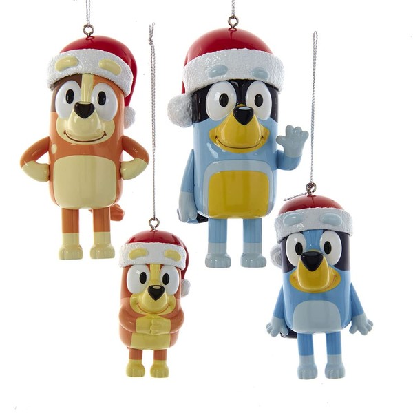 Bluey™ and Family Ornaments, 4-Piece Set