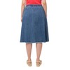 Ulla Popken Women's Denim Skirt with Godets Skirt, light blue
