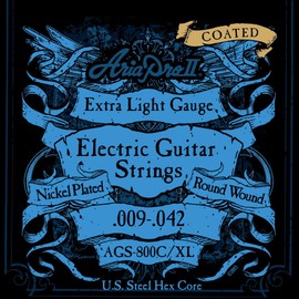AriaproII AGS-800C XL Coated String for Electric Guitar Nickel Extra Light