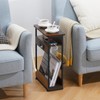 Narrow Side Table With Charging Station, 3-Tier End Table with