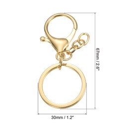 [PATIKIL] Key Chain Ring 5PCS Lobster Clasp Key Ring Trigger Clip Keychain Holder Gold