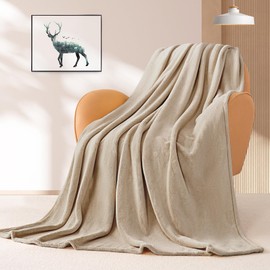 BEAUTEX Coperta in pile per divano o letto, morbida coperta in peluche pelosa, lussuosa, super comoda e confortevole, per tutte le stagioni (avorio, 127 x 152,4 cm)