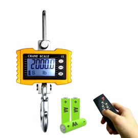 YATOINTO 2200lb Digital Crane Scale High Precision Heavy Duty Industrial Hanging Scale with Remote Control Aluminum Case CE Certified Electronic Weighing Crane Scale, for Garage Farm Hunting Fishing