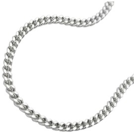 Chain necklace curb chain 2 x diamond cut 925 silver necklace pendant chain length 55 cm width 2 mm