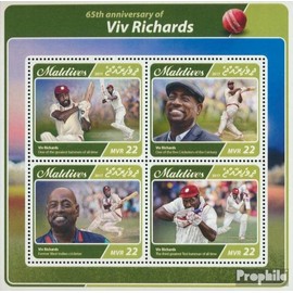 Maldives 6918-6921 Sheetlet (complete. issue.) unmounted mint/never hinged ** MNH 2017 Viv Richards (Stamps for collectors) Ball games without football (basketball/handball/baseball …)